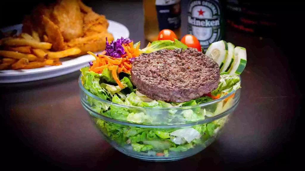 Beef Burger Salad Bowl